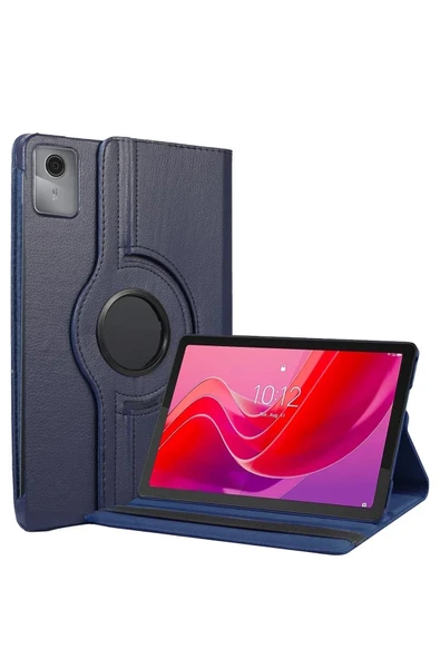 Lenovo Tab M11 TB330FU 360 Tablet Deri Kılıf - Lacivert-(5796) ürün görseli 1
