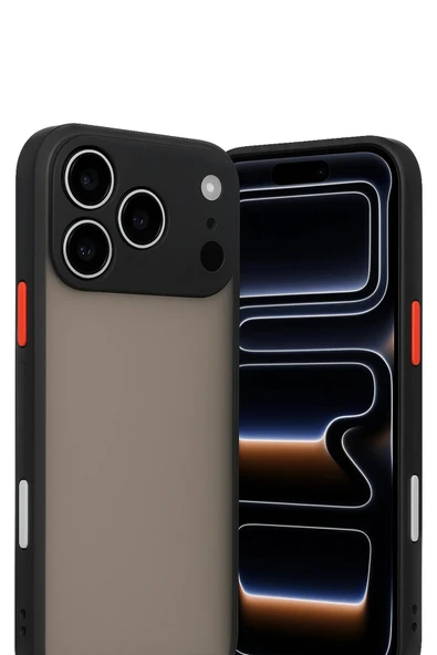 iPhone 17 Pro Kılıf Montreal Silikon Kapak - Siyah-(5796) - Resim 2