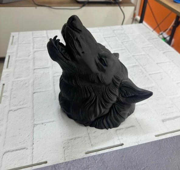 Dekoratif Asılabilir Siyah Ayı Başı 3D Duvar Heykeli 25x19 cm - Resim 3