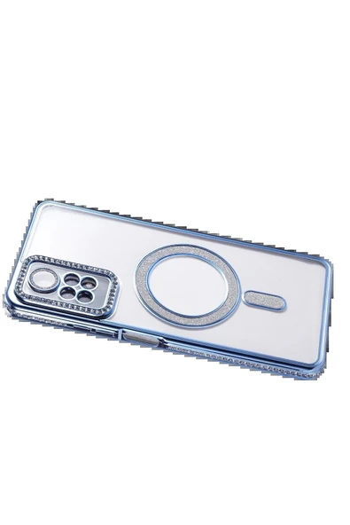 Xiaomi Redmi Note 12 Pro 4G Joke Simli Magneticsafe Kılıf - Mavi-(5796) - Resim 4