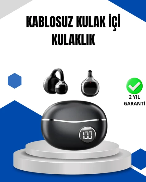 Bluetooth 5.4 Kablosuz Kulaklık – Açık Kulak Güvenli Tasarım ve Hızlı Şarj Özelliği ürün görseli 1