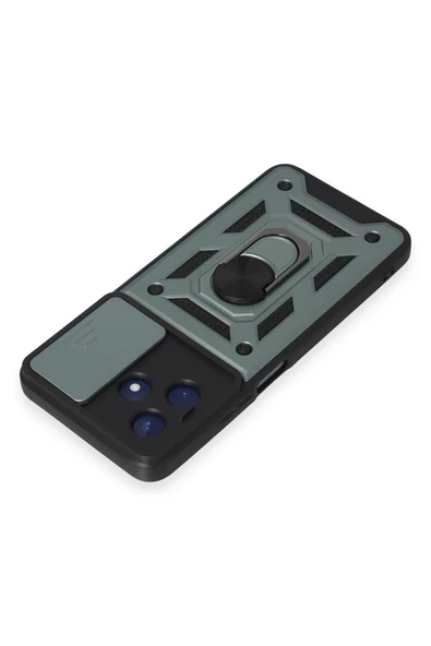 Realme C53 Kılıf Pars Lens Yüzüklü Silikon - Yeşil-(5796) - Resim 3