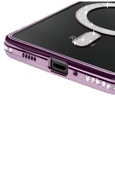 Xiaomi Redmi 14C Joke Simli Magneticsafe Kılıf - Derin Mor-(5796) - Resim 3