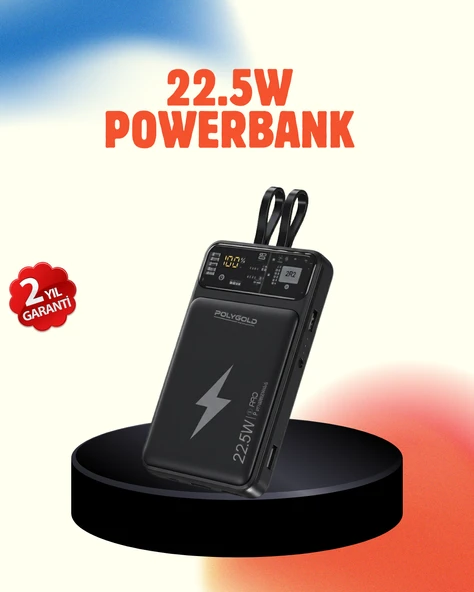Mobil Powerbank 22.5W PD Destekli Hızlı Şarj ürün görseli 1
