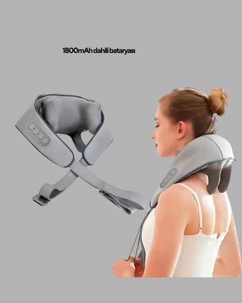 Titreşimli Boyun Masaj Cihazı Isı Terapili Şarjlı VNB-01 Ergonomik U Tasarım - Resim 2