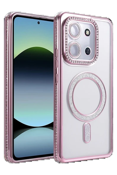 Xiaomi Redmi 15C 4G Joke Simli Magneticsafe Kılıf - Pembe-(5796) ürün görseli 1