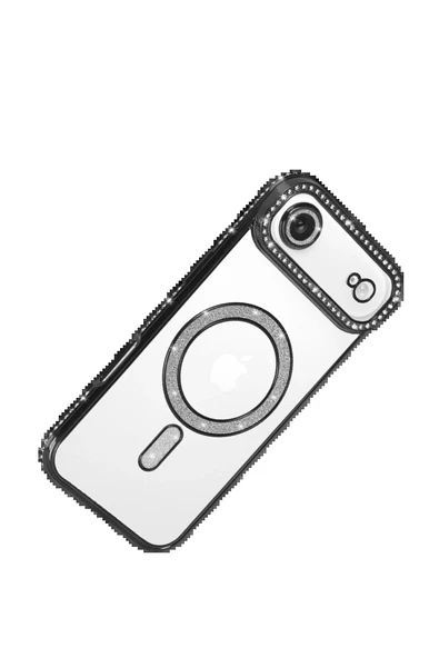 Apple iPhone 17 Air Joke Simli Magneticsafe Kılıf - Siyah-(5796) - Resim 4