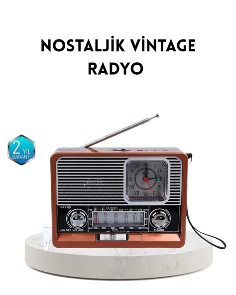 Dekoratif Vintage Radyo – Klasik Görünüm, Modern Fonksiyon ve Uzun Ömürlü Kullanım ürün görseli 1