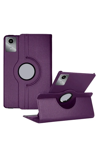 Lenovo Tab M11 TB330FU 360 Tablet Deri Kılıf - Mürdüm-(5796) ürün görseli 1