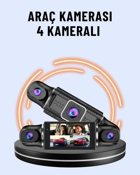 170° Geniş Açı 4 Kameralı Araç Kamerası Hareket Algılamalı ürün görseli 1