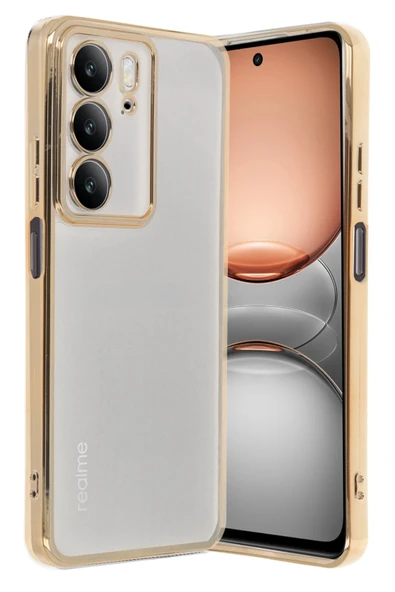 Realme C75 4G Kılıf Lensli Silikon - Gold-(5796) ürün görseli 1