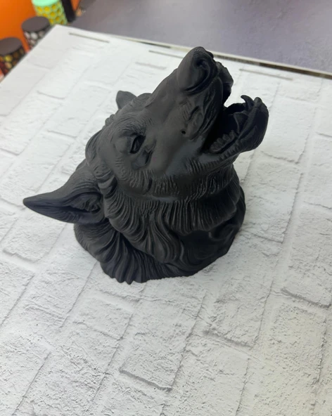 Dekoratif Asılabilir Siyah Ayı Başı 3D Duvar Heykeli 25x19 cm - Resim 4