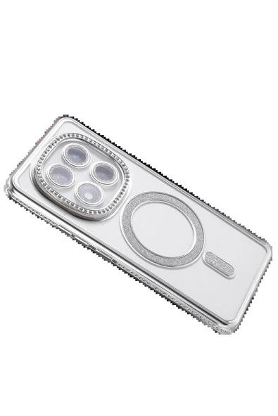 Xiaomi Redmi Note 14 Pro 5G Joke Simli Magneticsafe Kılıf - Gümüş-(5796) - Resim 4