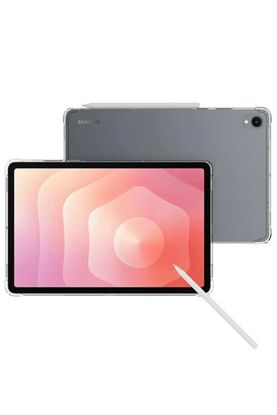 Samsung Galaxy Tab S11 Kılıf Anti Shock Tablet Silikon - Şeffaf-(5796) - Resim 3