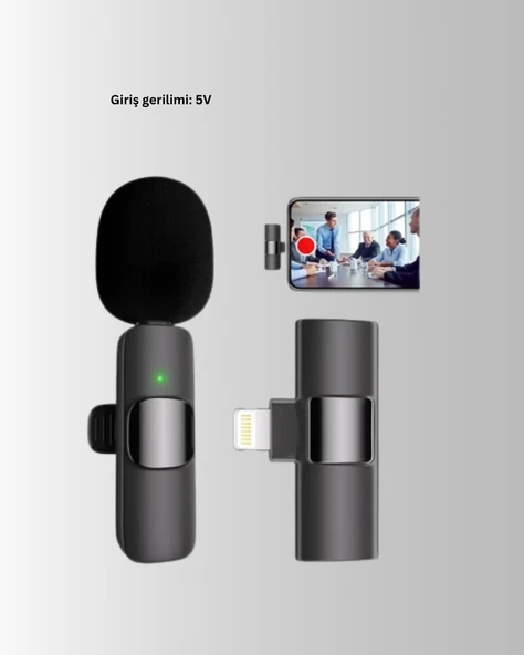 iPhone Uyumlu Çift Mikrofonlu Kablosuz Yaka Seti Profesyonel Ses - Resim 3