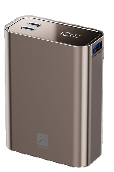 PW501 20.000 mAh Dijital Göstergeli 2 Adet 45W Type-C ve 22.5W USB Çıkışlı Şarj PD Hızlı Şarj Magsafe Powerbank - Titanyum-(5796) ürün görseli 1