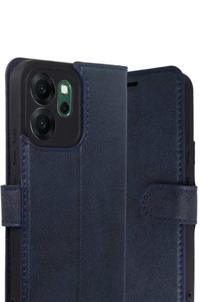 Oppo Reno 14F Trend S Plus Kapaklı Kılıf - Lacivert-(5796) - Resim 2