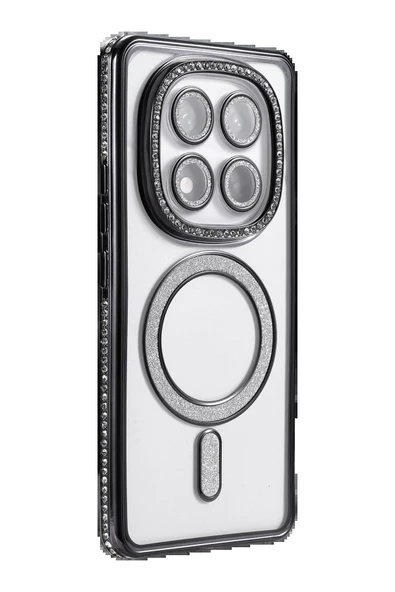 Xiaomi Redmi Note 14 Pro 4G Joke Simli Magneticsafe Kılıf - Siyah-(5796) - Resim 3