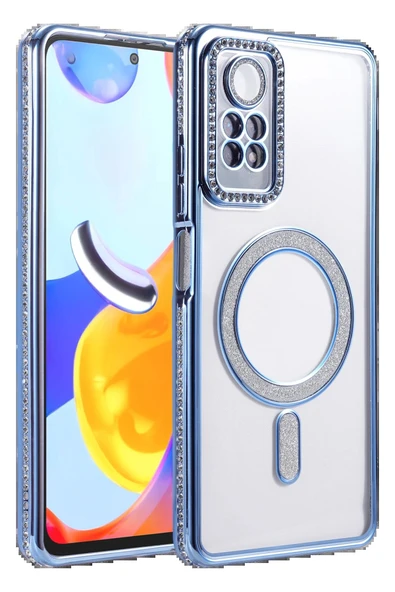 Xiaomi Redmi Note 12 Pro 4G Joke Simli Magneticsafe Kılıf - Mavi-(5796) ürün görseli 1