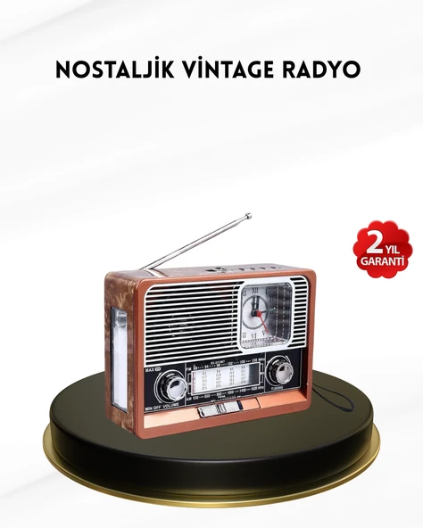 Nostaljik Radyo – Şık Dekoratif Tasarım ve Güvenli 2 Yıl Garanti ürün görseli 1