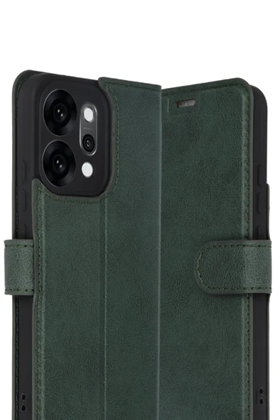 Oppo Reno 14 Trend S Plus Kapaklı Kılıf - Yeşil-(5796) - Resim 2