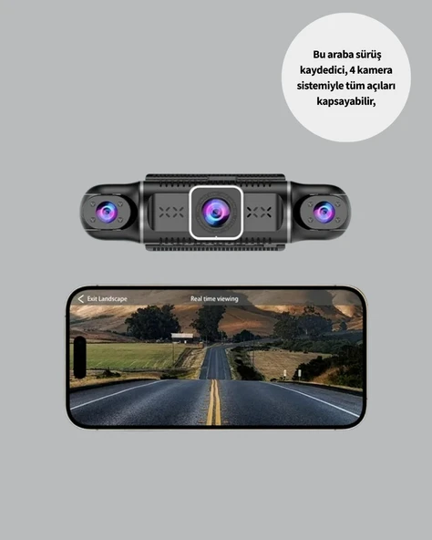 1080P 4 Kanallı Araç Kamerası GPS + WiFi + G Sensör Destekli - Resim 2