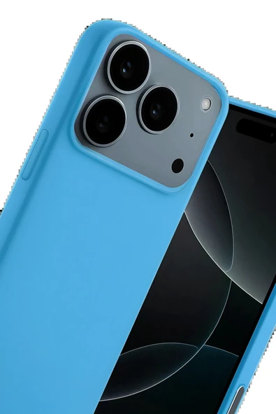 Apple iPhone 17 Pro Nano içi Kadife Silikon - Mavi-(5796) - Resim 4