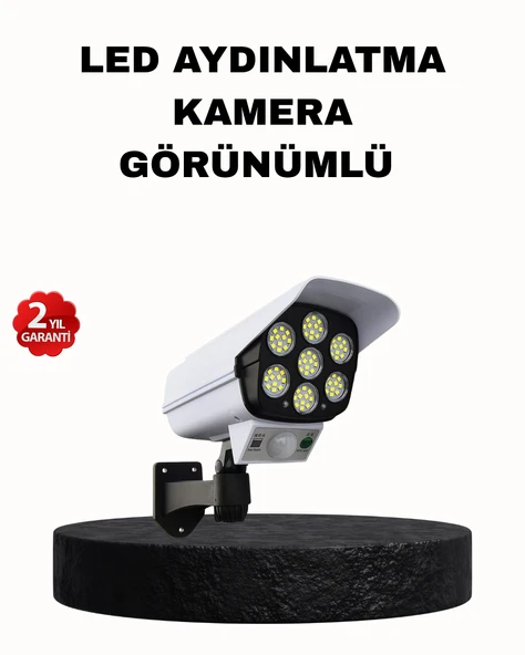 Güneş Enerjili Güvenlik Işığı Dış Mekan 5 Eksen Ayarlı ve PIR Hareket Sensörlü ürün görseli 1