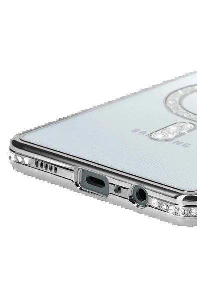 Samsung Galaxy A06 Joke Simli Magneticsafe Kılıf - Gümüş-(5796) - Resim 4