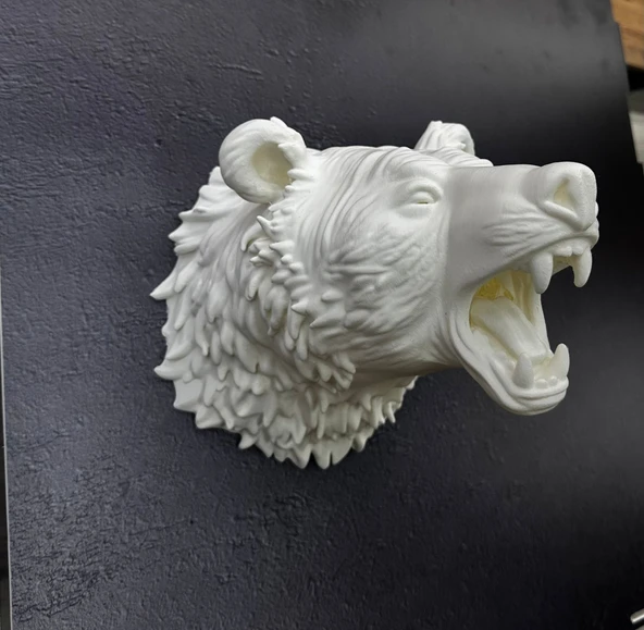 Krem Ayı Figürü Duvar Süsü Asılabilir Hediyelik Dekoratif 25x19 cm - Resim 3