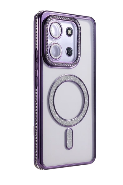 Xiaomi Redmi 15C 4G Joke Simli Magneticsafe Kılıf - Derin Mor-(5796) - Resim 3