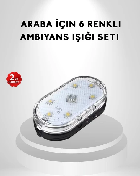 Manyetik Montajlı Araba İçi Ambiyans Işıkları – Kablosuz ve Şık Tasarım ürün görseli 1