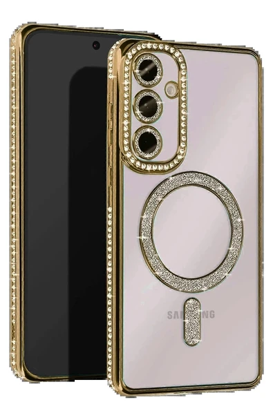 Samsung Galaxy A15 4G Joke Simli Magneticsafe Kılıf - Gold-(5796) ürün görseli 1