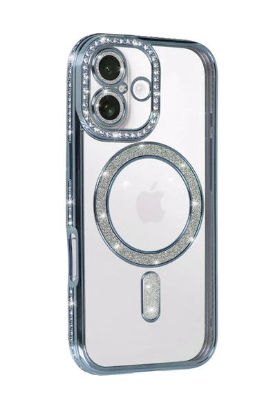 Apple iPhone 17 Joke Simli Magneticsafe Kılıf - Mavi-(5796) - Resim 2