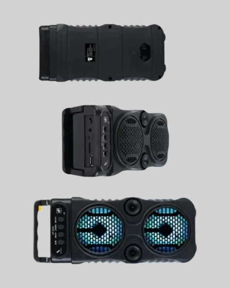 Kablosuz LED Işıklı Bluetooth Hoparlör – FM Radyolu, Mikrofon Girişli - Resim 5