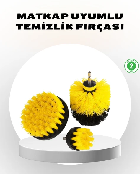 3’lü Matkap Ucu Fırça Seti – Derinlemesine Temizlik, Tüm Yüzeylerle Uyumlu ürün görseli 1