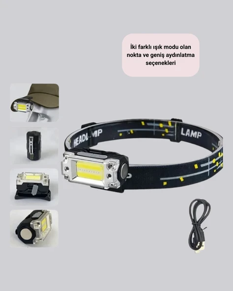 Taşınabilir Şarjlı LED Fener XPE95LM COB120LM Manyetik Gövde - Resim 2