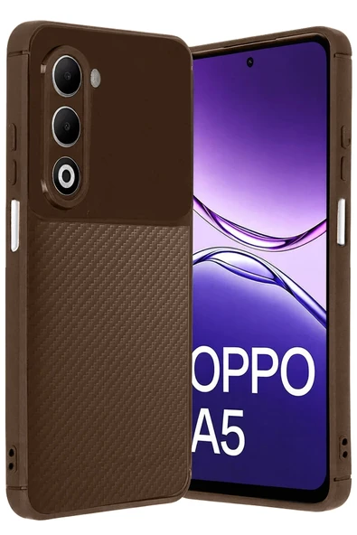 Oppo A5 4G Auto Focus Karbon Kapak - Kahverengi-(5796) ürün görseli 1