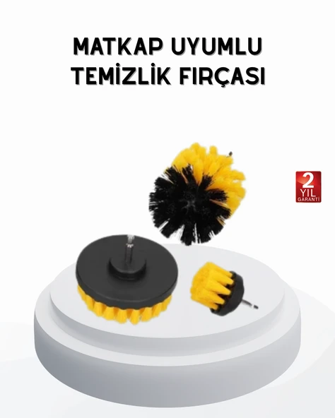 3’lü Matkap Temizlik Fırçası Seti – Banyo, Mutfak ve Araç Jantı İçin Etkili ürün görseli 1