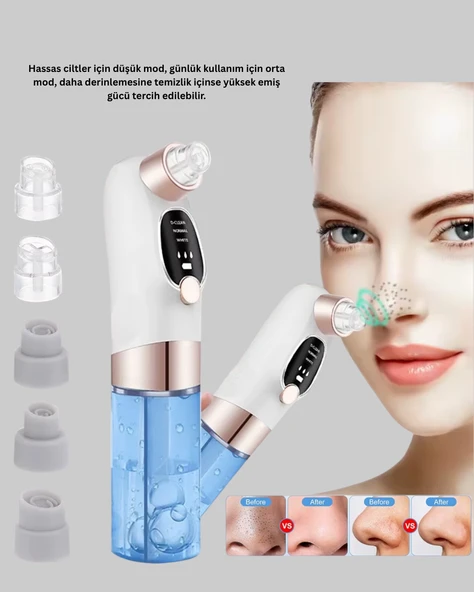 3 Kademeli Vakumlu Gözenek Temizleme Cihazı – Cilt Yenileyici Masaj ve Derin Temizlik - Resim 2