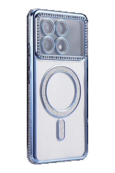 Xiaomi Poco X6 Pro Joke Simli Magneticsafe Kılıf - Mavi-(5796) - Resim 3