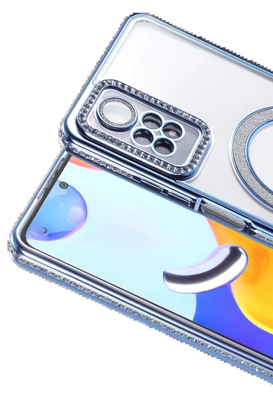 Xiaomi Redmi Note 12 Pro 4G Joke Simli Magneticsafe Kılıf - Mavi-(5796) - Resim 2