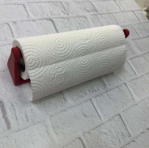 Kırmızı Peçete Askısı Mutfak Duvar Tipi Peçetelik Organizer - Resim 2