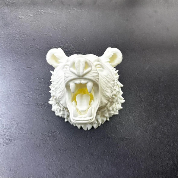 Dekoratif Beyaz Ayı Duvar Heykeli Asılabilir Hediyelik 25x19 cm ürün görseli 1