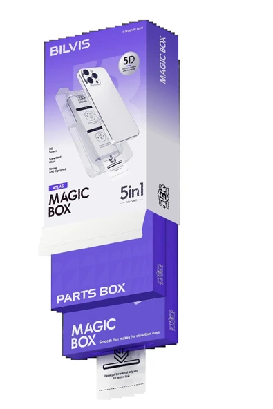 Apple iPhone 14 Pro Max Bilvis 5in1 3D Magic Cam Ekran Koruyucu - Siyah-(5796) - Resim 2