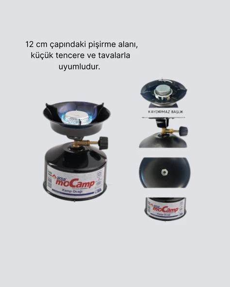 Kompakt Kamp Ocağı Seti Gaz Tüplü Ayarlanabilir Alevli 400g Hafif Tasarım - Resim 3