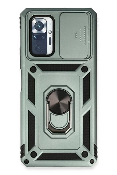 Xiaomi Redmi Note 10 Pro Kılıf Pars Lens Yüzüklü Silikon - Yeşil-(5796) ürün görseli 1