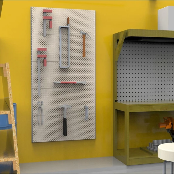 40x75x120 Cm Duvara Monte Hırdavat Rafı - Resim 4