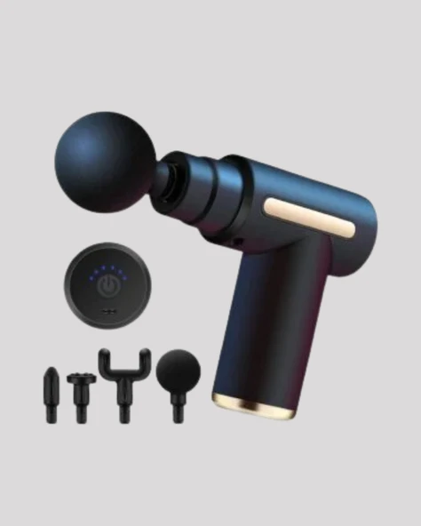 Şarjlı Kas Masaj Aleti 6 Kademe 4 Başlık Derin Doku EMS Titreşim Sporcu Masaj Tabancası - Resim 4