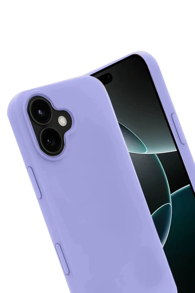 Apple iPhone 17 Nano içi Kadife Silikon - Lila-(5796) - Resim 3